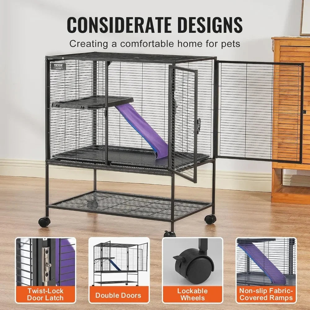 Critter Nation Cage Large 2 Tier With Ramps And Tray
