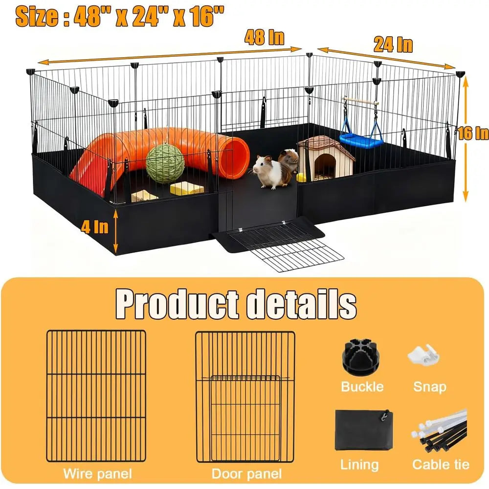 OVOZI DIY Expandable Animal Playpen Cage With Waterproof Liner