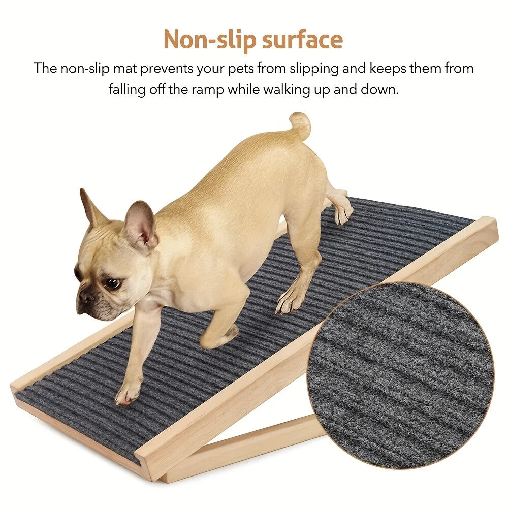 Nordara Solid Wood Folding Pet Ramp With Height Adjustable Design