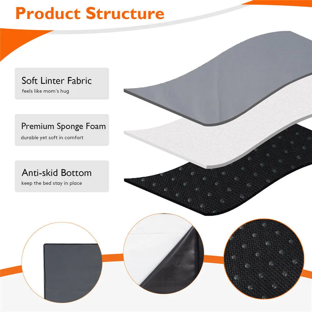 Orthopedic Dog Bed With Memory Foam And Washable Waterproof Cover