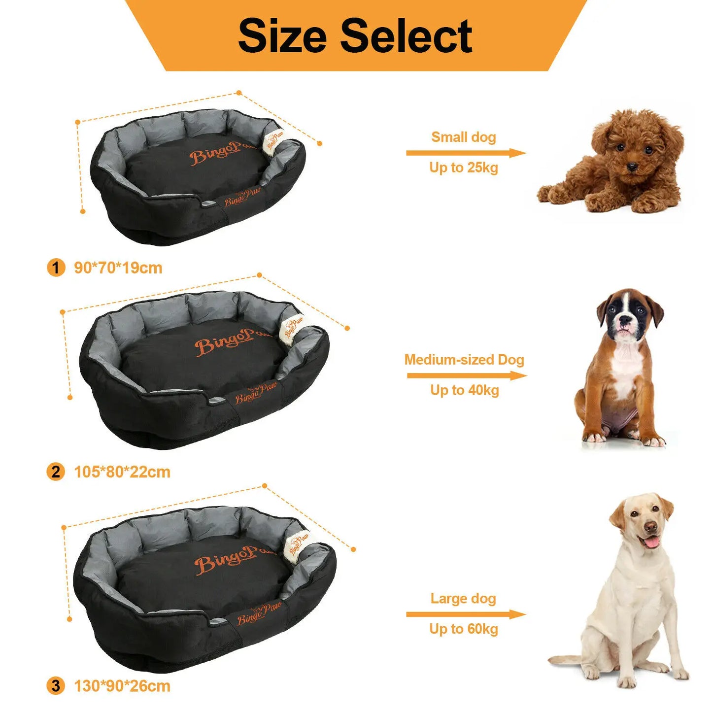 BINGOPAW Waterproof Orthopedic Sofa Dog Bed for Dogs