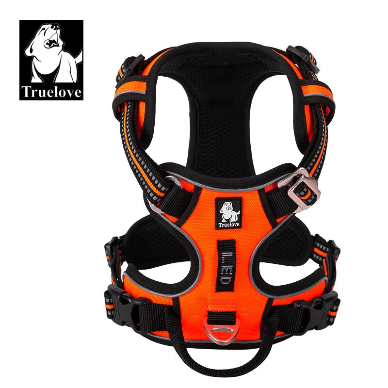 TrueLove CN Reflective No Pull Nylon Dog Harness Vehicle Lead