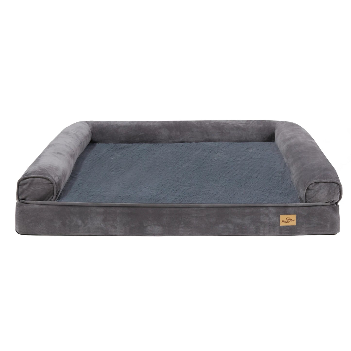 BINGOPAW Orthopedic Dog Bed With Bolster And Washable Cover