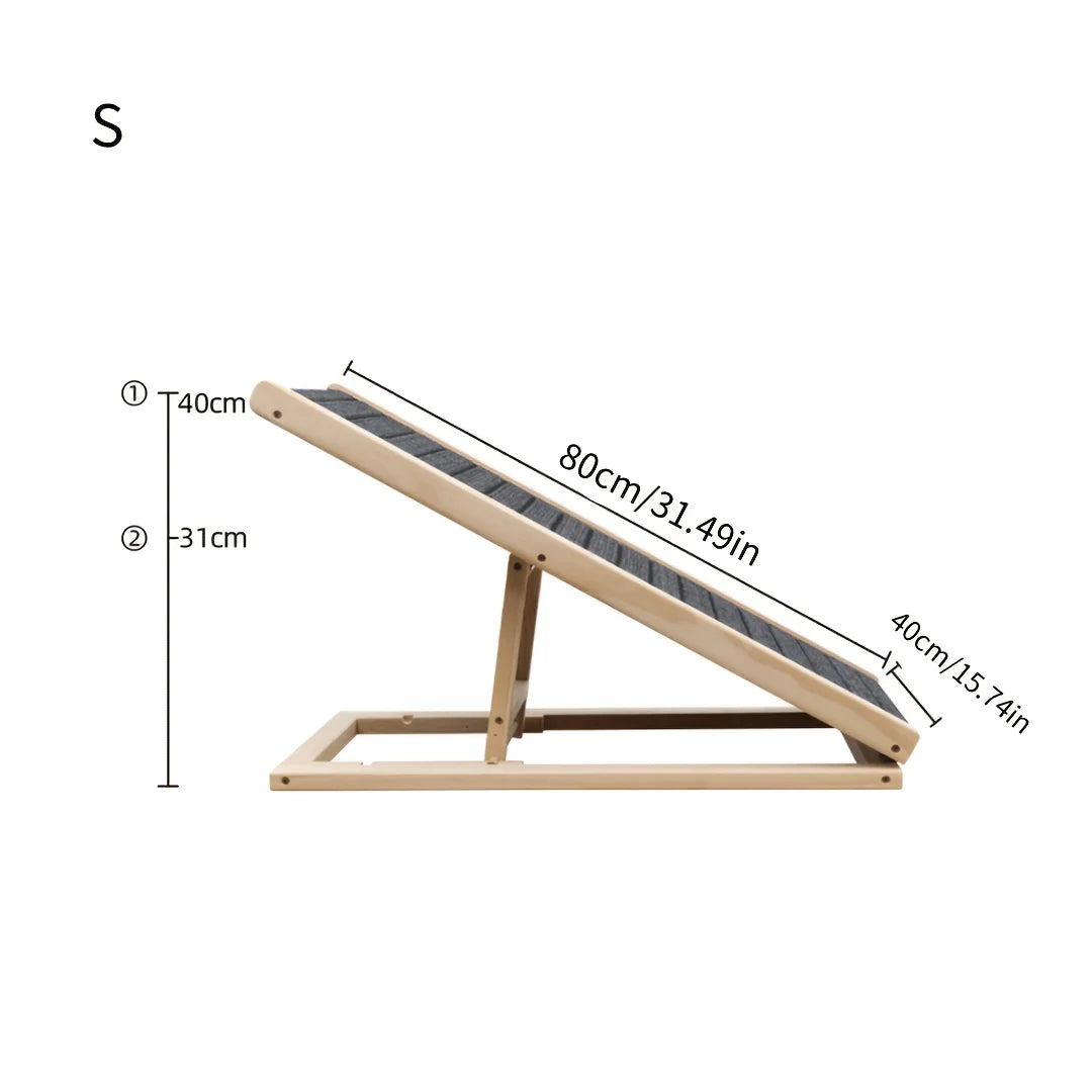 Nordara Solid Wood Folding Pet Ramp With Height Adjustable Design