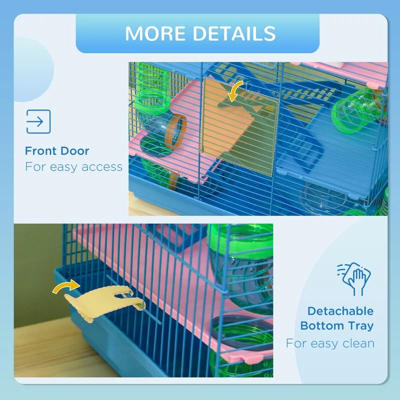 Five Tier Hamster Cage With Tubes And Tunnels For Small Animals