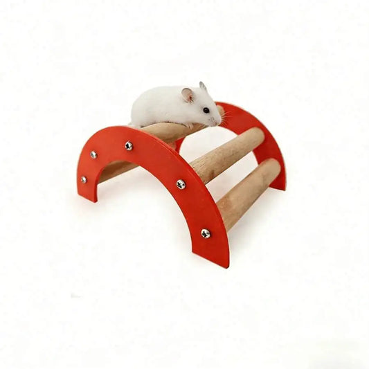 Wooden Hamster Ladder Climbing Platform Slide Pet Cage Toy Decoration