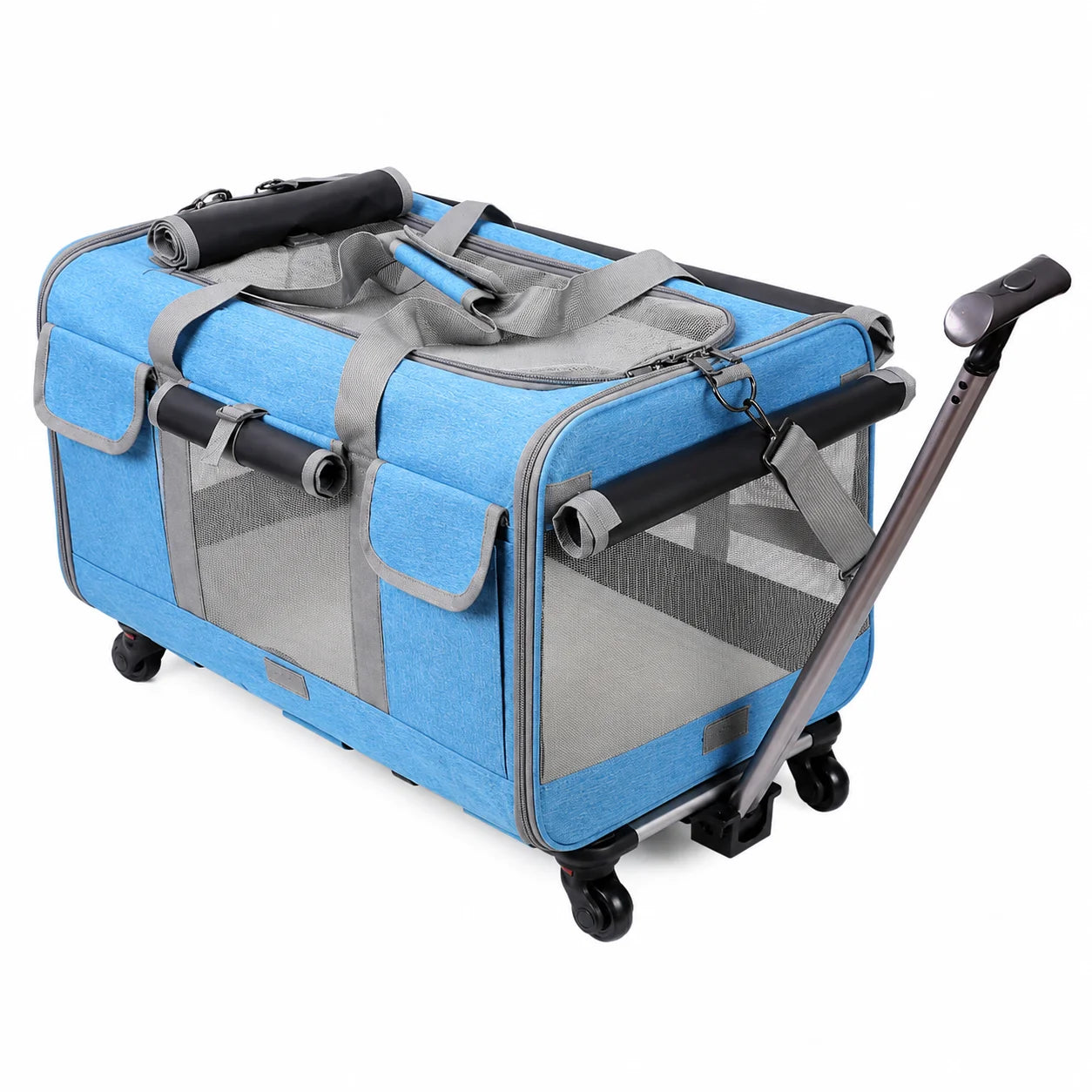 XMSJ Cat Dog Carrier With Wheels For Travel Stroller