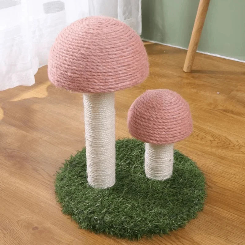 Twin Mushroom Cat Climbing Frame Tree With Scratching Posts And Platforms