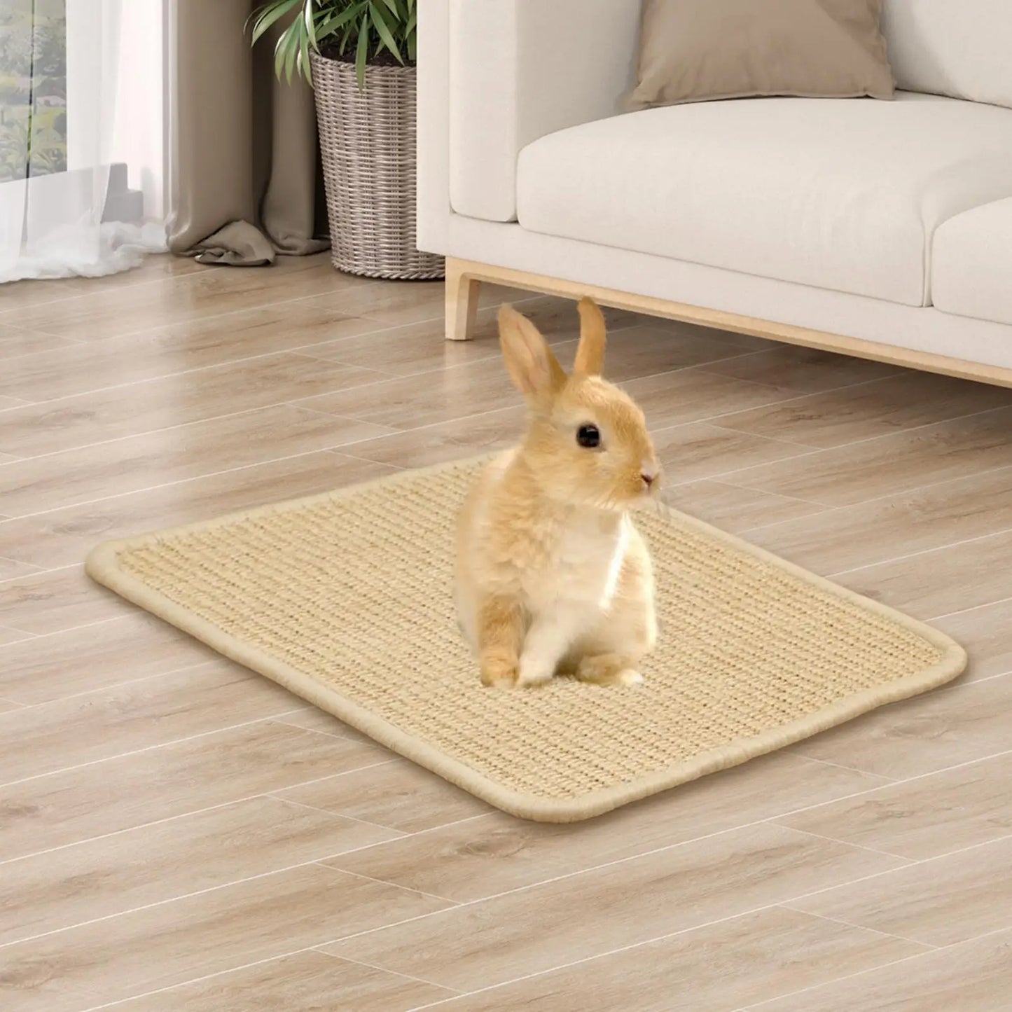 Natural Sisal Rabbit Scratcher Pad For Nails And Bunny Mat