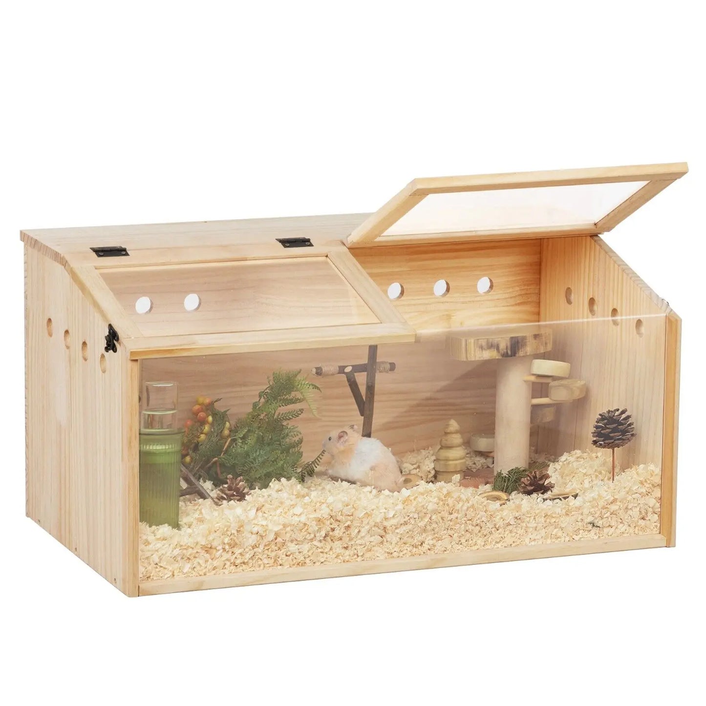 Wooden Hamster Cage Hutch With Openable Top For Small Animals