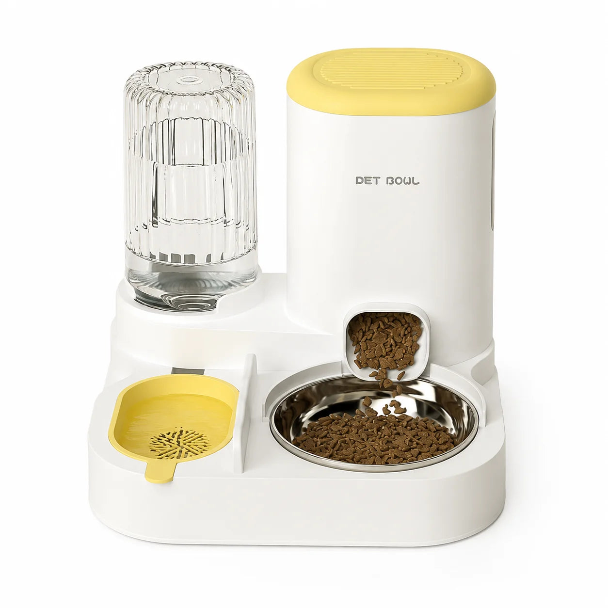 Automatic Pet Feeder And Water Dispenser 2-In-1 Bowl Station