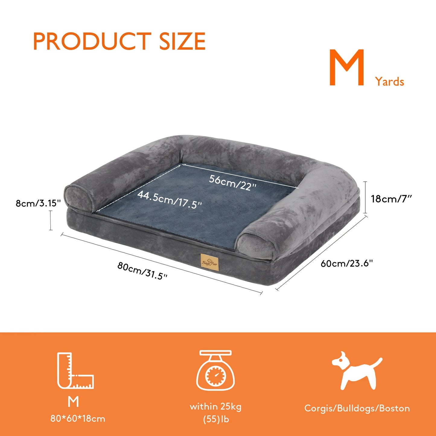 BINGOPAW Orthopedic Dog Bed Mattress With Removable Cover