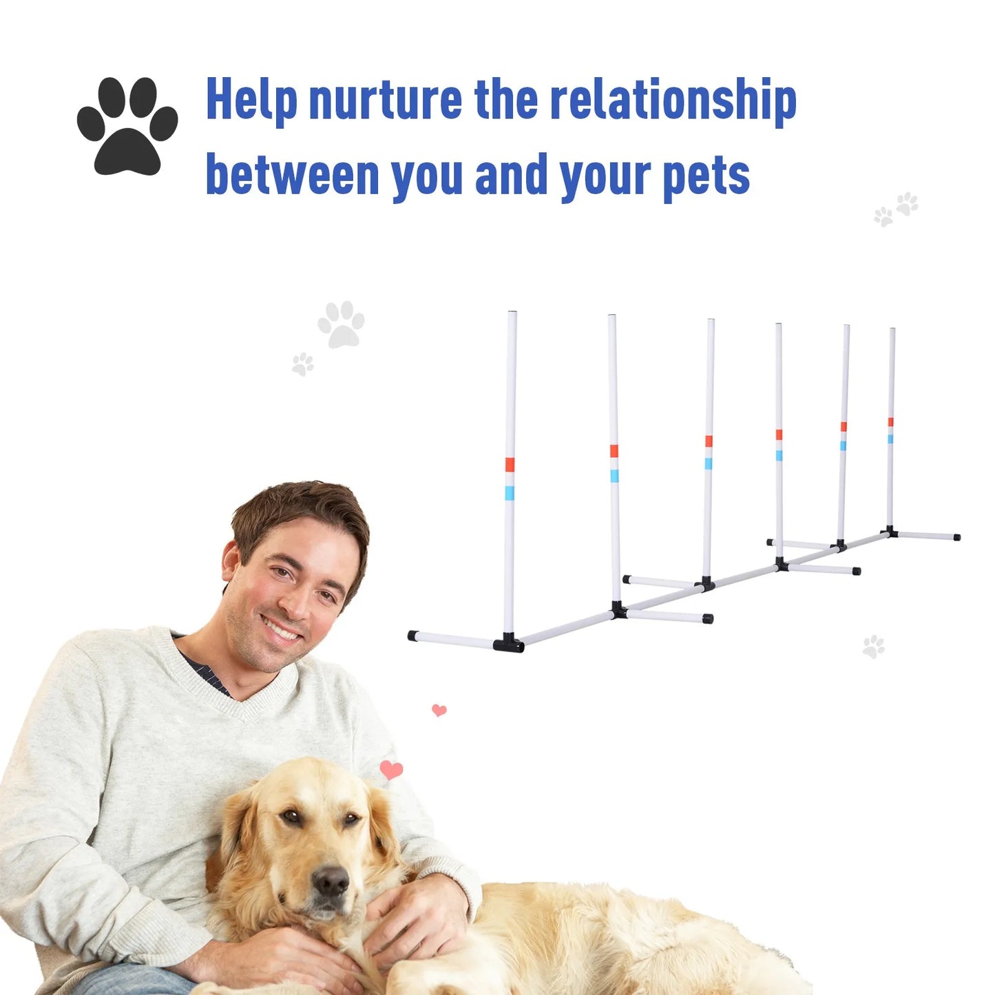 Aosom Dog Agility Weave Pole Set Starter Kit For Training