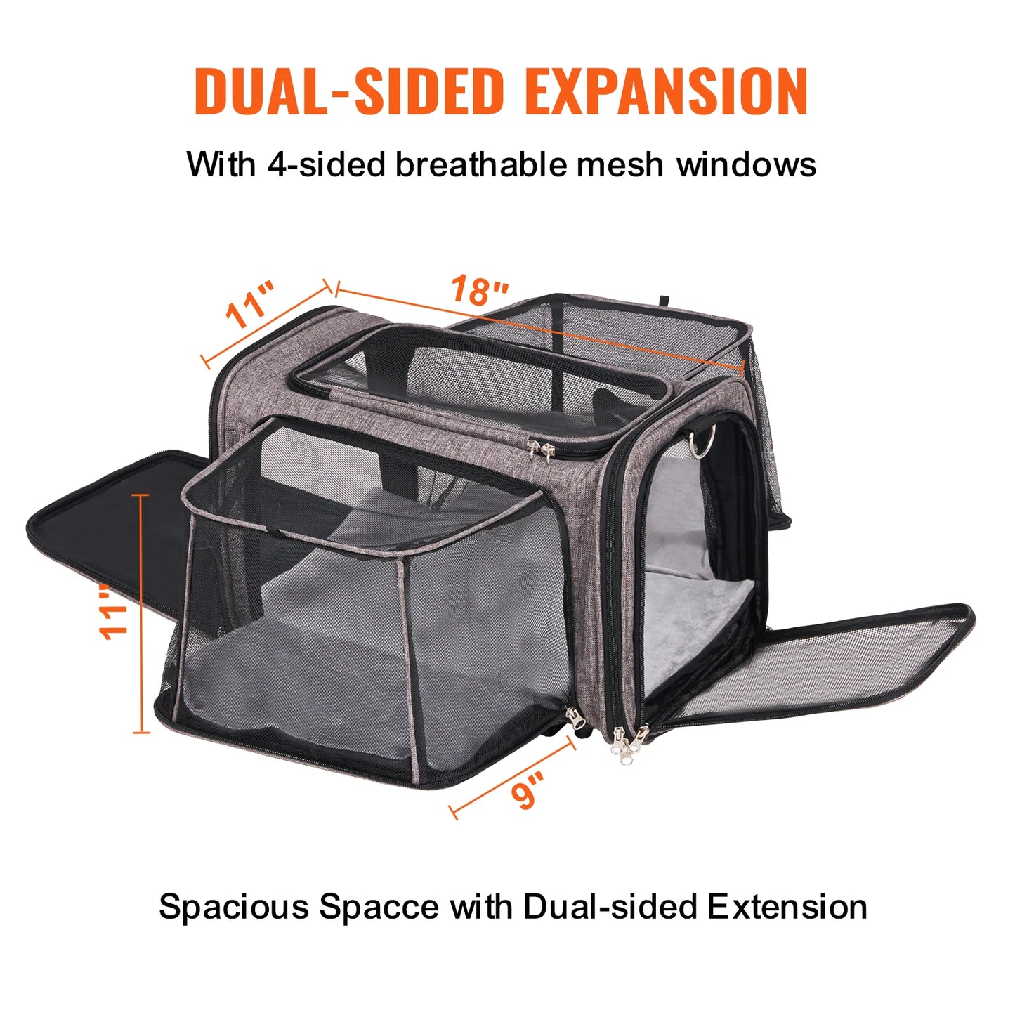 Breathable Cat Carrier Backpack With Telescopic Handle Wheels