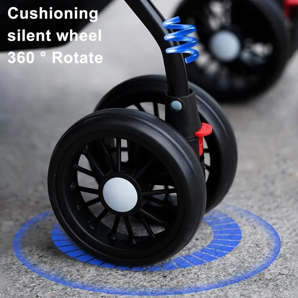 Pet Folding Stroller For Dogs And Cats With Four Wheels
