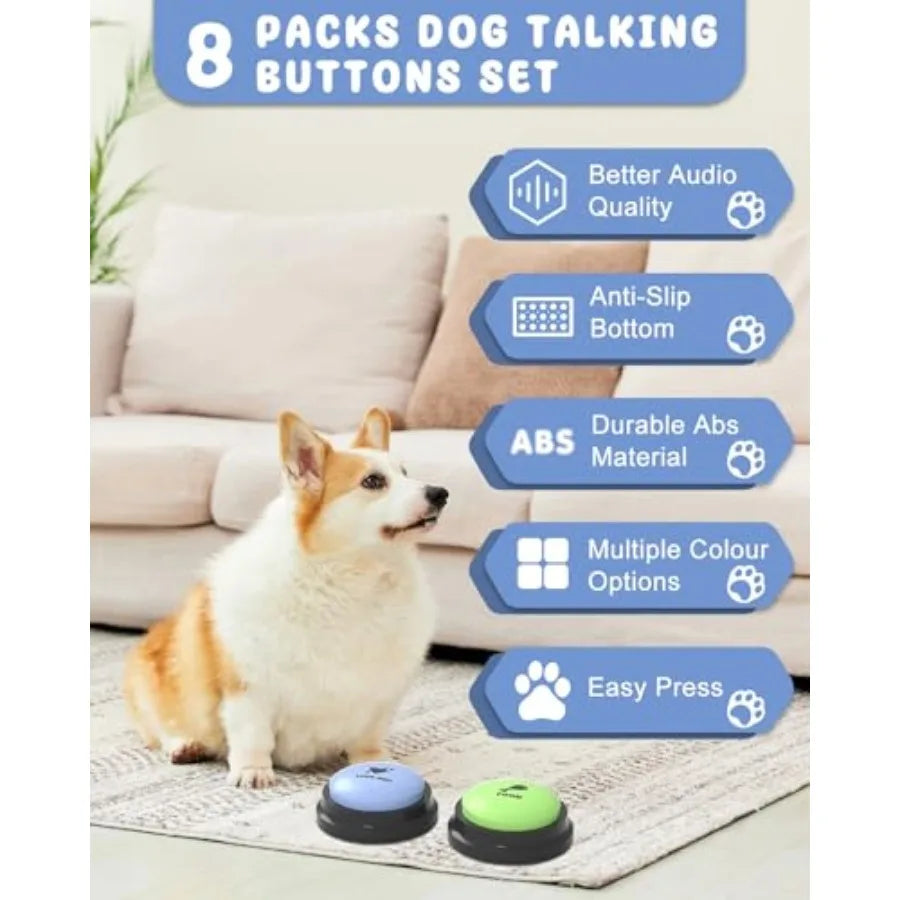 8 Button Talking Dog Button Set Recordable Voice Training