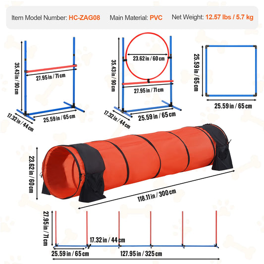 SucceBuy Dog Agility Training Equipment Set 5 Pieces