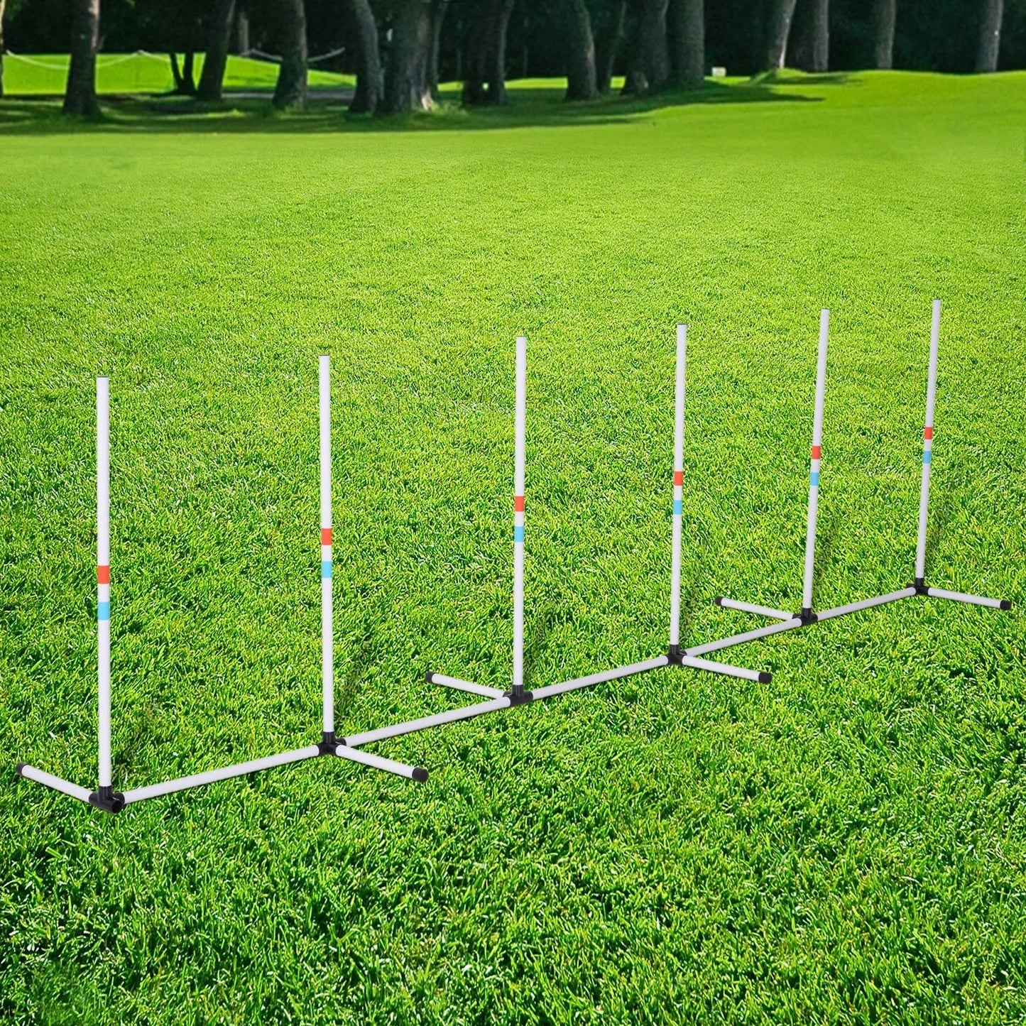 Aosom Dog Agility Weave Pole Set Starter Kit For Training