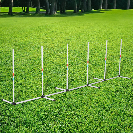 Aosom Dog Agility Weave Pole Set Starter Kit For Training