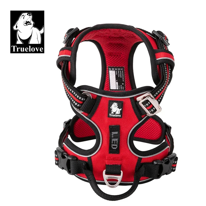TrueLove CN Reflective No Pull Nylon Dog Harness Vehicle Lead