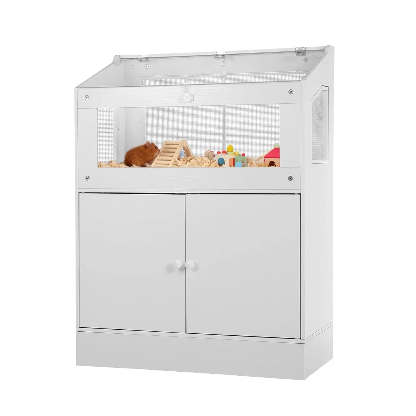 HiMISS Acrylic Small Animal Cage With Storage Cabinet For Hamsters
