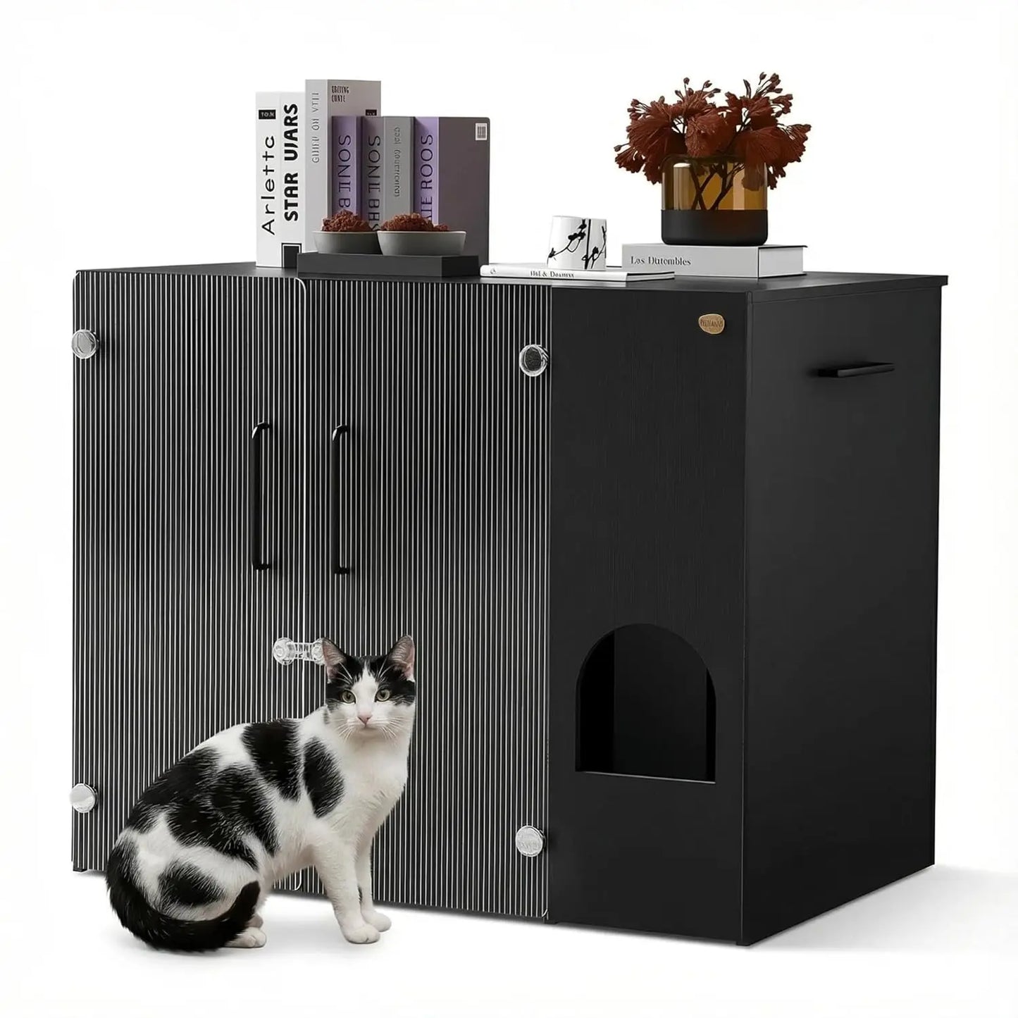 Cat Litter Box Enclosure Dog Proof With Rotating Features Acrylic