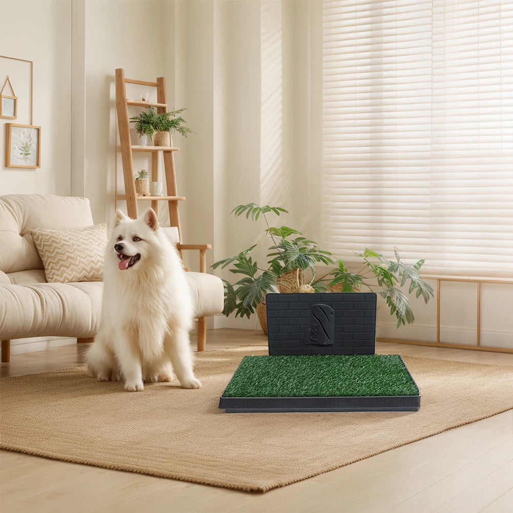 Dog Grass Pad With Large Tray Puppy Turf Potty Indoor