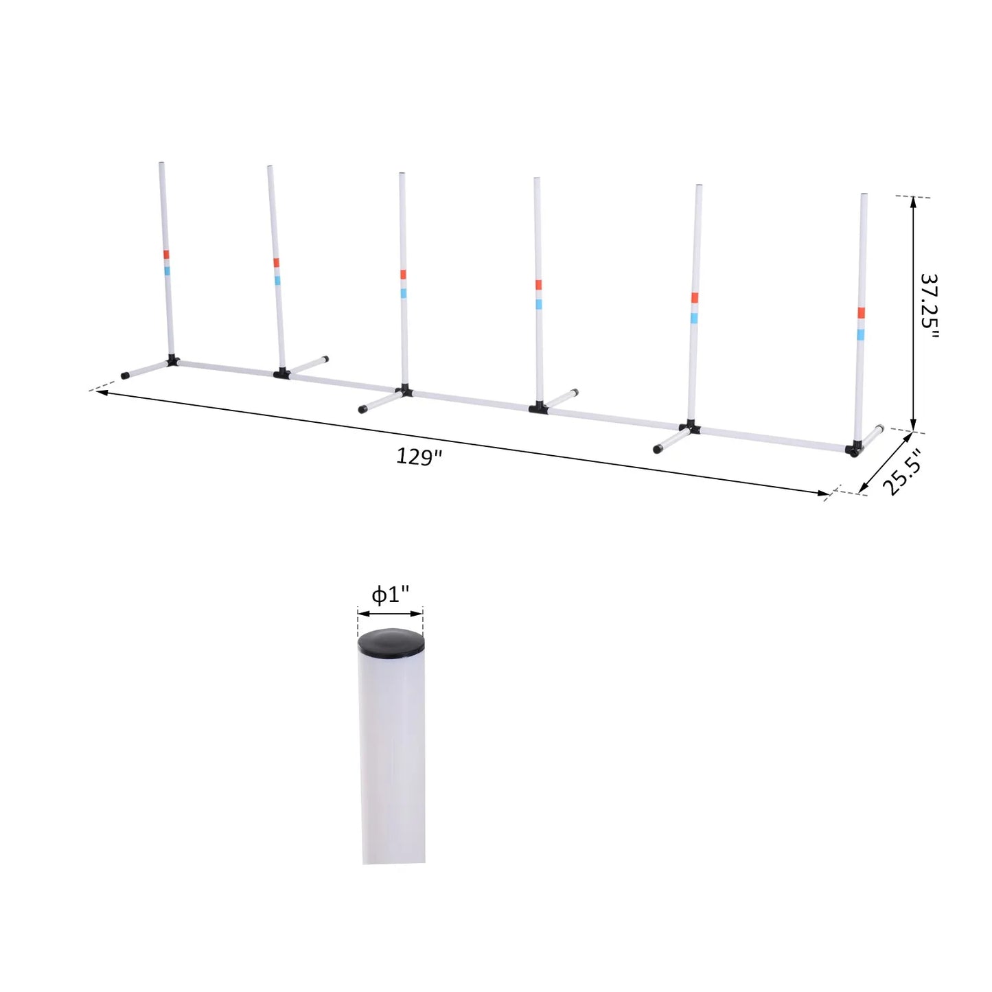 Aosom Dog Agility Weave Pole Set Starter Kit For Training