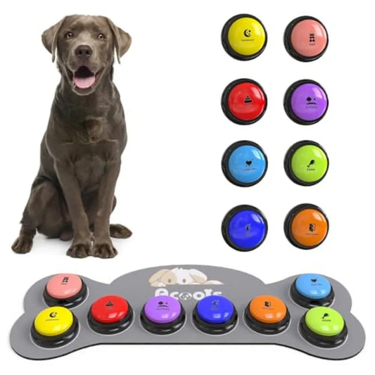 8 Button Talking Dog Button Set Recordable Voice Training
