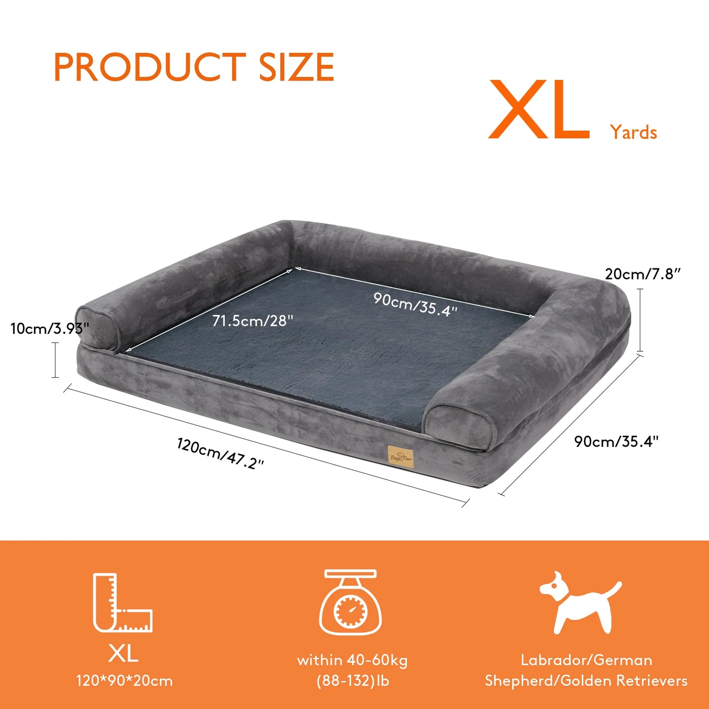 BINGOPAW Orthopedic Dog Bed Mattress With Removable Cover