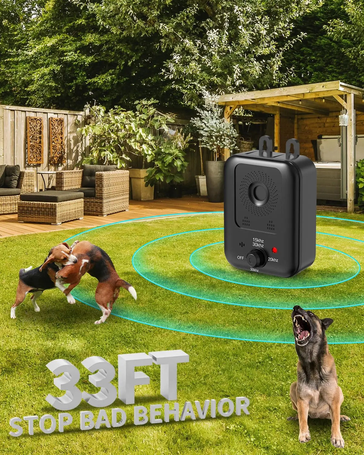 Petedu Rechargeable Ultrasonic Dog Bark Deterrent For Indoor Outdoor Use