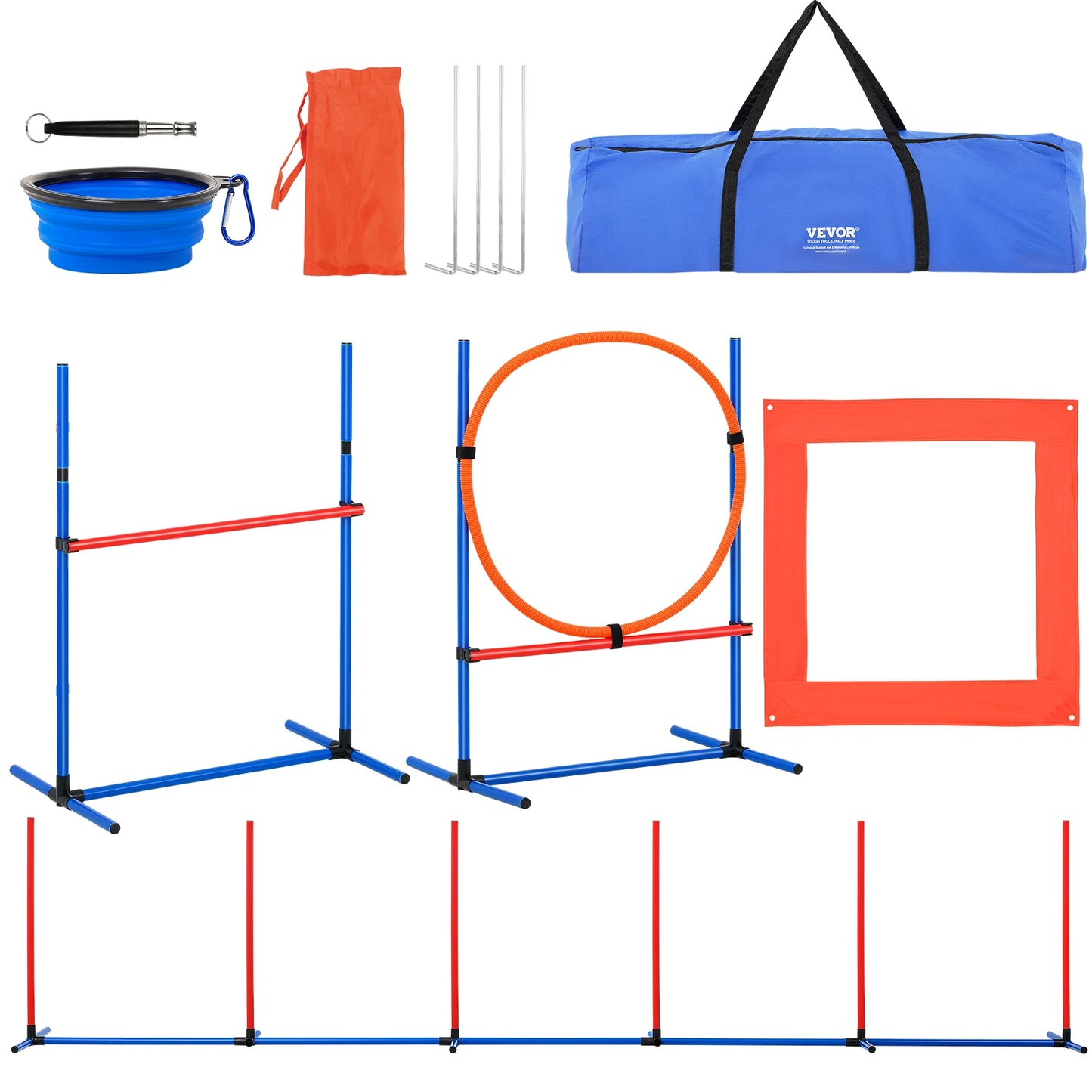 Dog Agility Training Equipment 4 Piece Set With High Hurdles