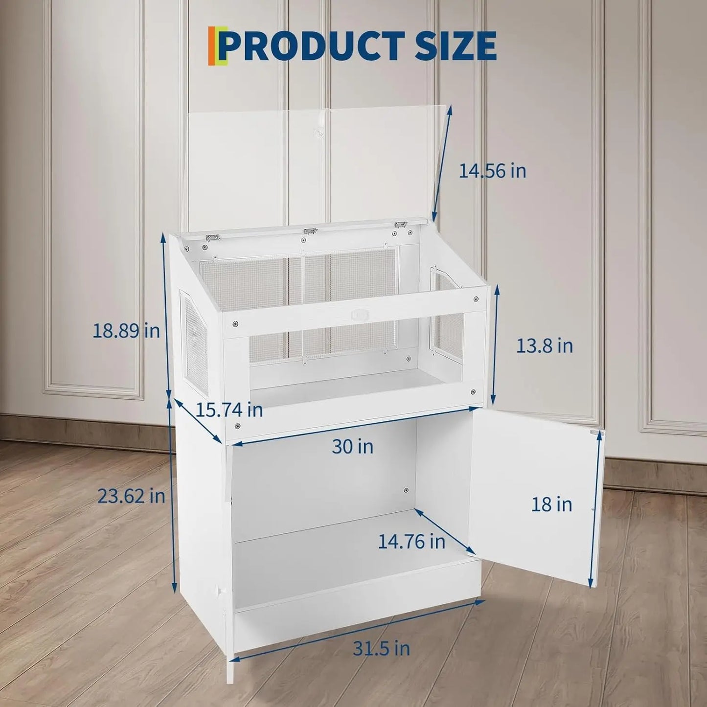 HiMISS Acrylic Small Animal Cage With Storage Cabinet For Hamsters