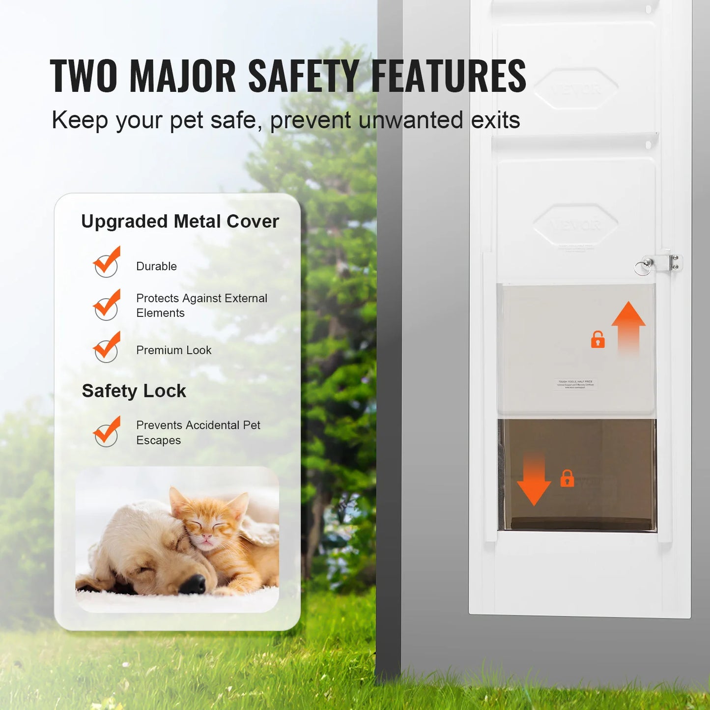Dog Door For Sliding Glass Door With Adjustable Height Aluminum