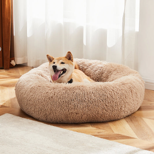 JHK Calming Dog Bed Plush Faux Fur Anti Slip Durable