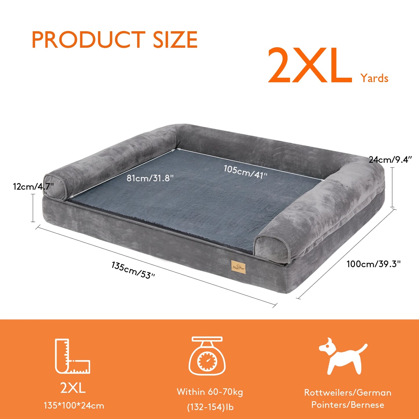 BINGOPAW Orthopedic Dog Bed Mattress With Removable Cover