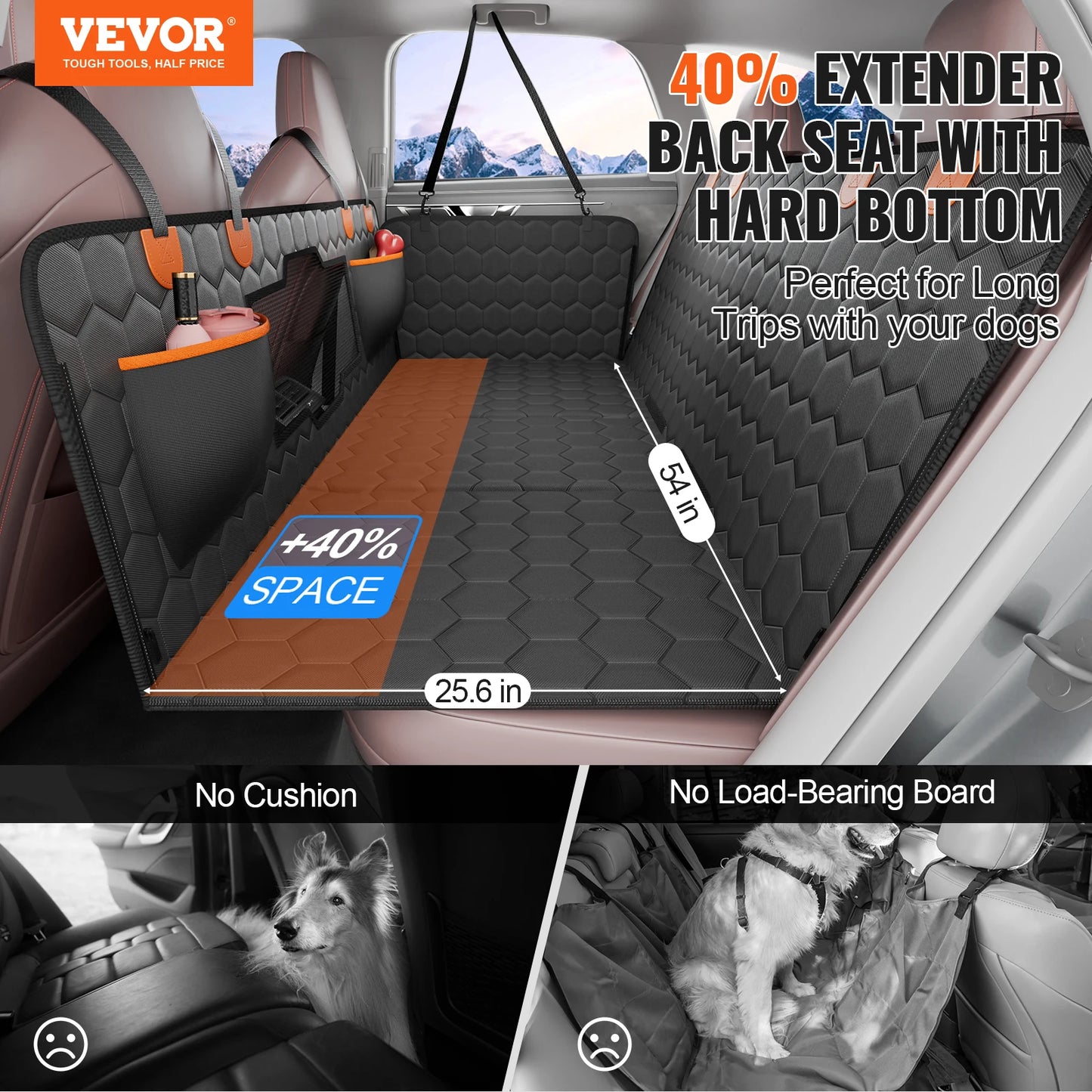 SucceBuy Back Seat Extender Dog Car Cover Hammock Mesh Window