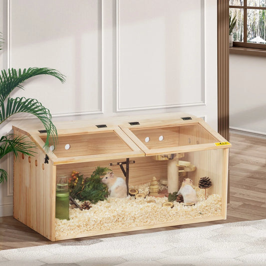 Wooden Hamster Cage Hutch With Openable Top For Small Animals