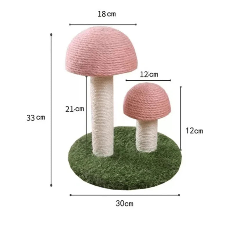 Twin Mushroom Cat Climbing Frame Tree With Scratching Posts And Platforms