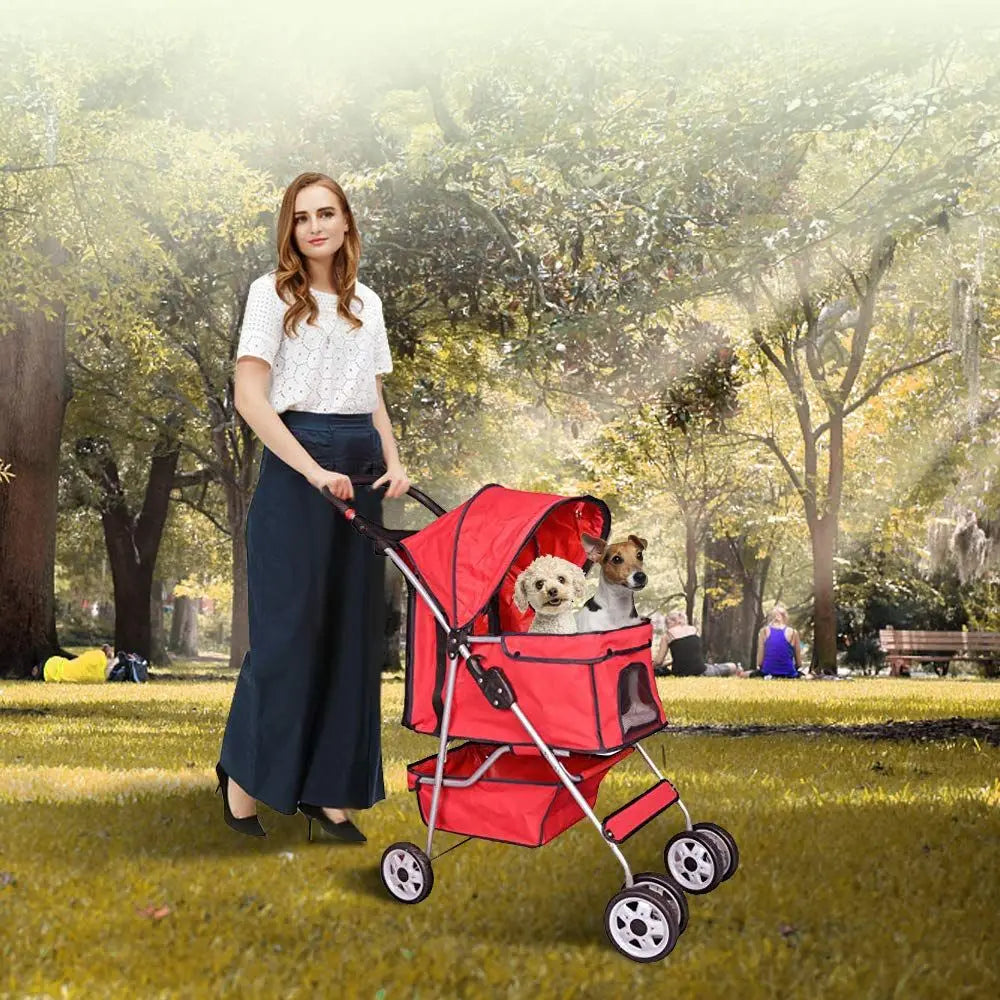 Pet Stroller Jogger Foldable Travel Carrier For Pets