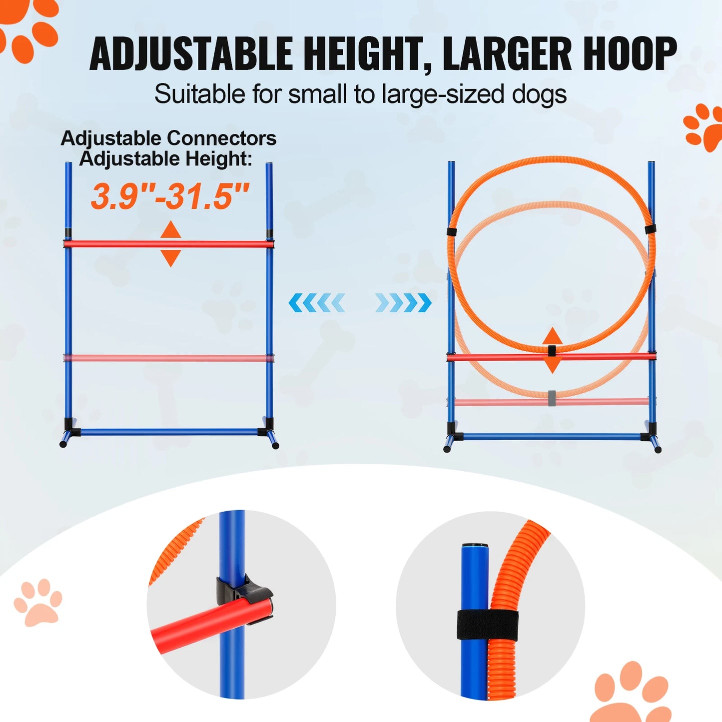 Dog Agility Training Equipment 4 Piece Set With High Hurdles