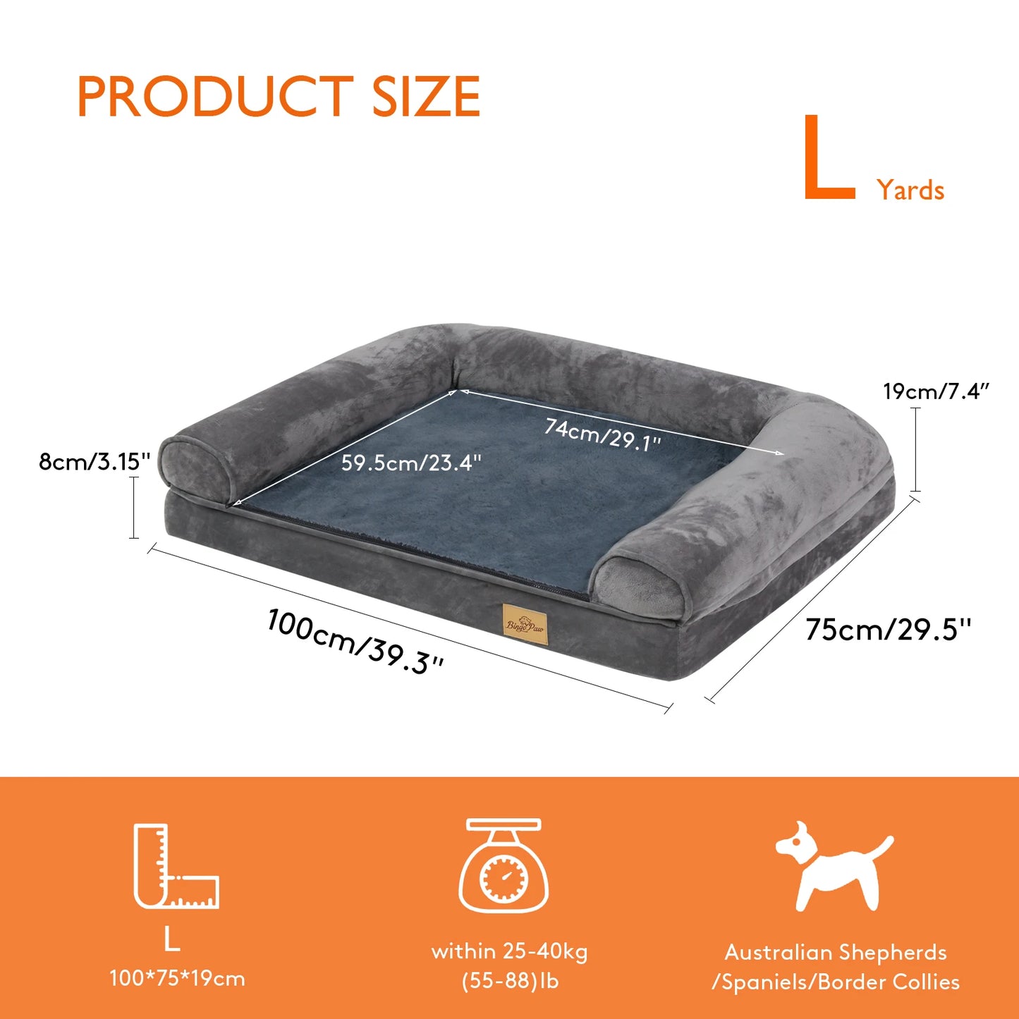 BINGOPAW Orthopedic Dog Bed Mattress With Removable Cover