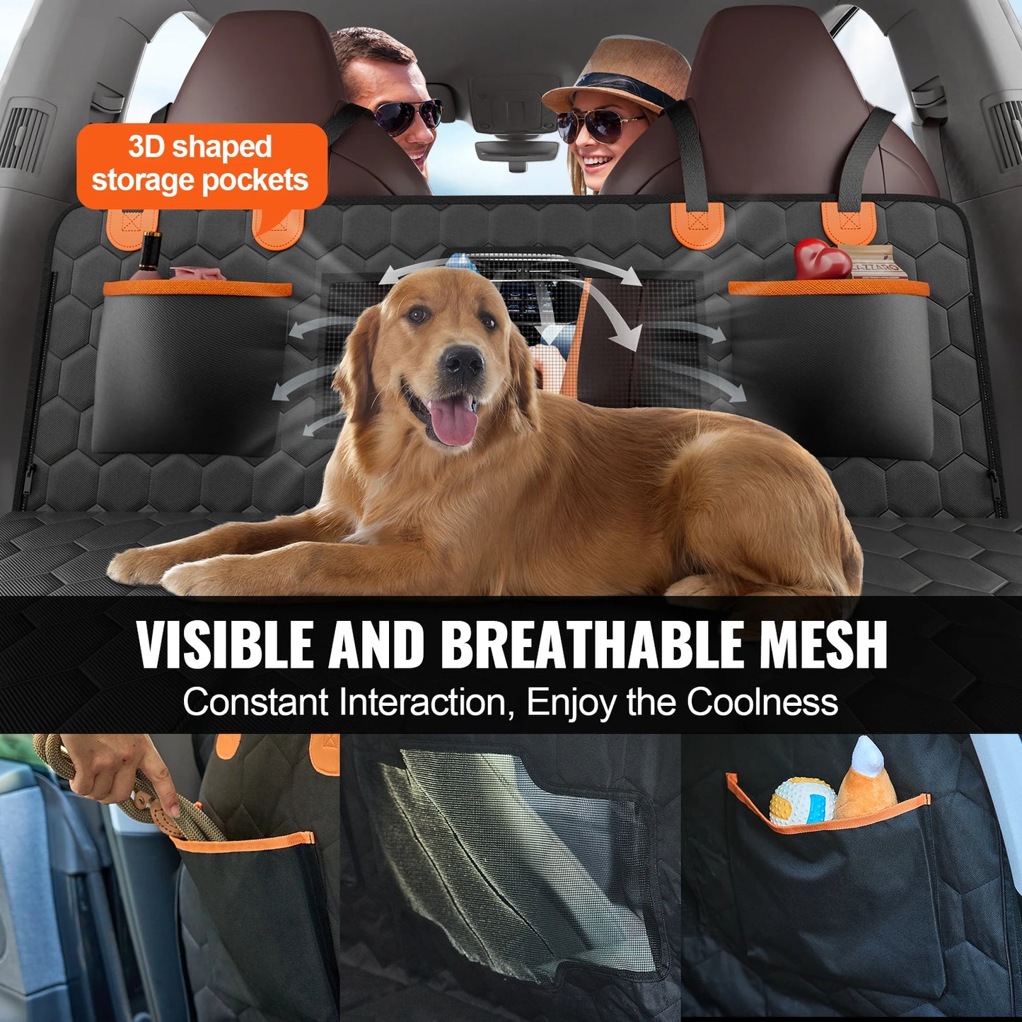 SucceBuy Back Seat Extender Dog Car Cover Hammock Mesh Window
