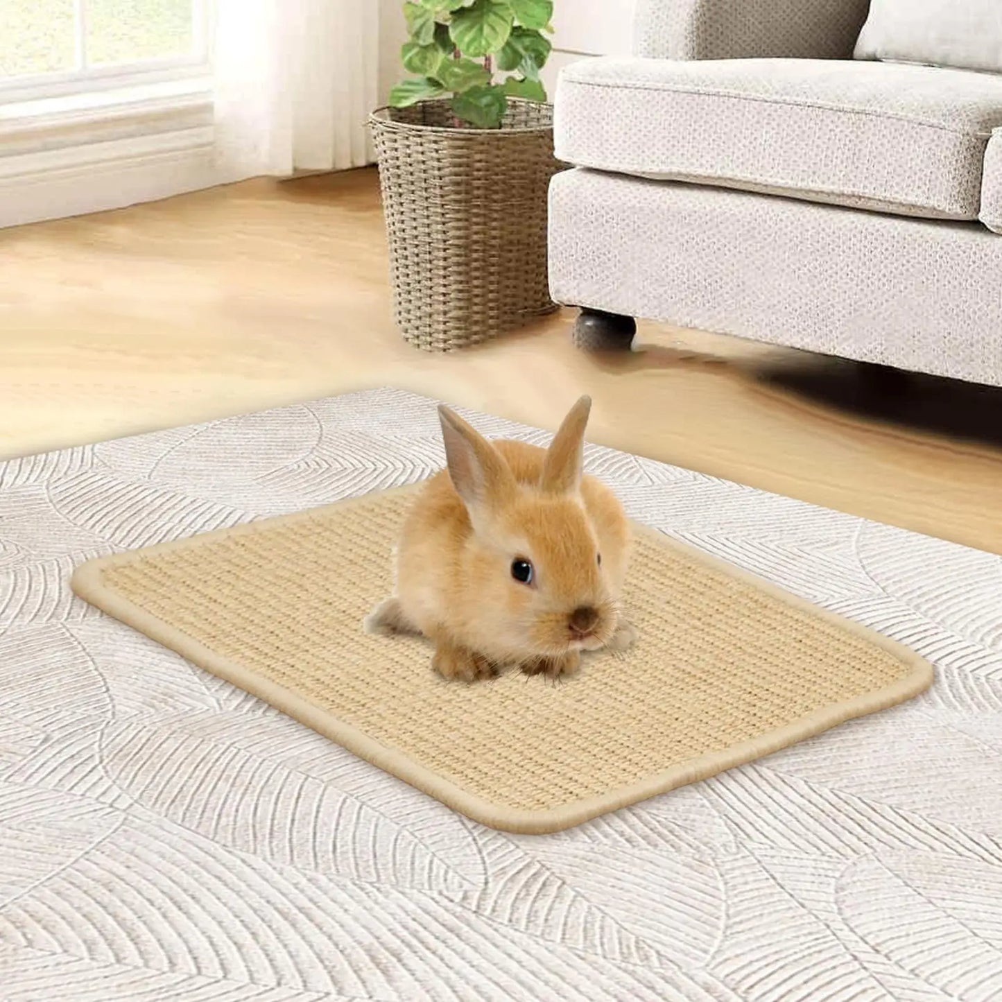 Natural Sisal Rabbit Scratcher Pad For Nails And Bunny Mat
