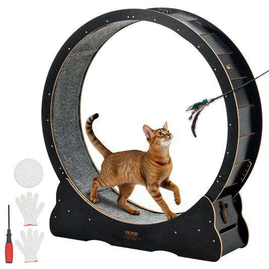 VEVOR Cat Exercise Wheel Wooden Running Wheel For Indoor Cats