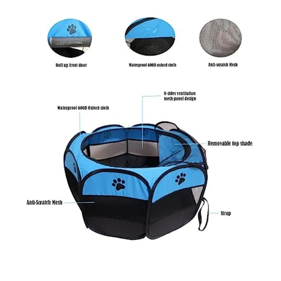 Portable Pet Playpen Foldable For Dogs Cats And Rabbits Indoor