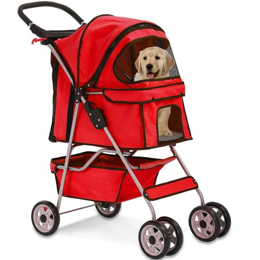 Pet Stroller Jogger Foldable Travel Carrier For Pets