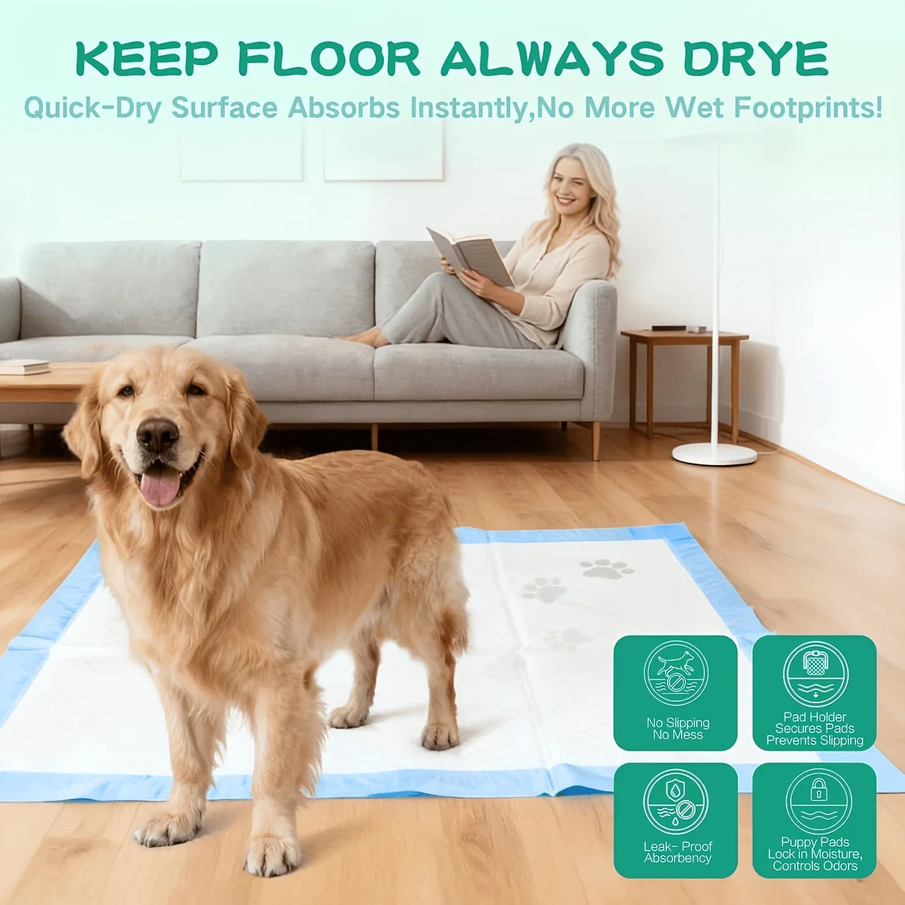 6 Layer Thickened Urine Pad For Large Dogs Super Absorbent And Leakproof