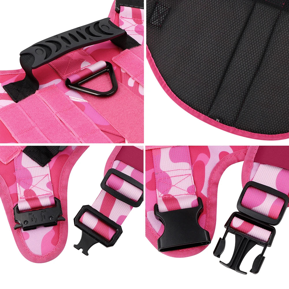 PETRAVEL Military Camouflage Dog Harness For Tactical Training Vest