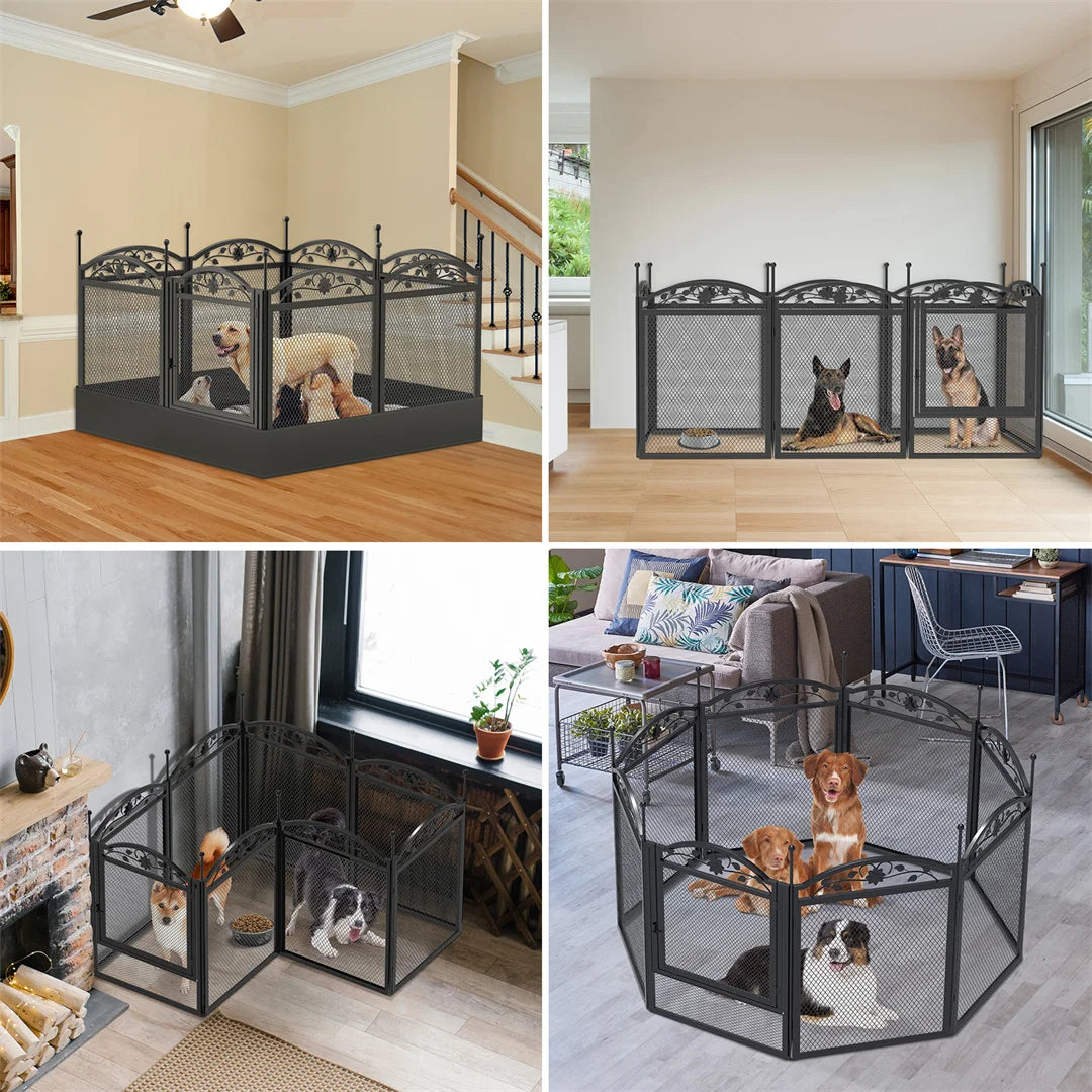 BINGOPAW 8 Panels Dog Playpen Heavy Duty Iron Fence Outdoor